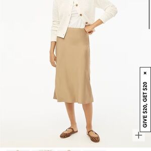 J Crew Camel Slip Skirt